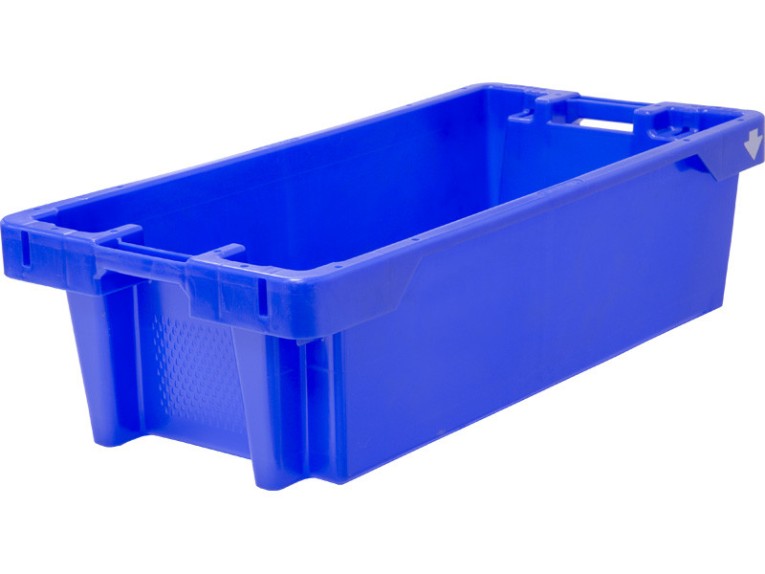 Ящик рыбный 800х400х225 конусный 25 кг/40 л с дренажными отверстиями синий 81650300 купить в Краснодаре