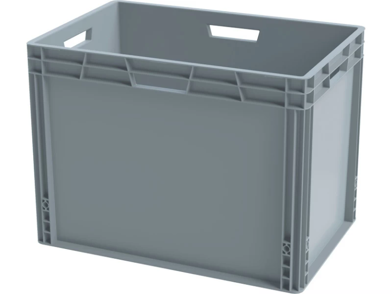 Ящик 600х400х440 cплошной, усиленное дно, цв. серый купить в Краснодаре