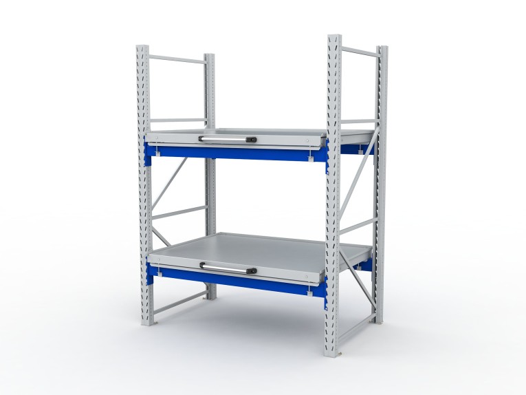 Стеллаж с выкатными платформами S-HEAVY 1000/1300 (2 яруса хранения) купить в Краснодаре Стеллаж с выкатными платформами S-HEAVY 1000/1300 (2 яруса хранения) купить в Краснодаре