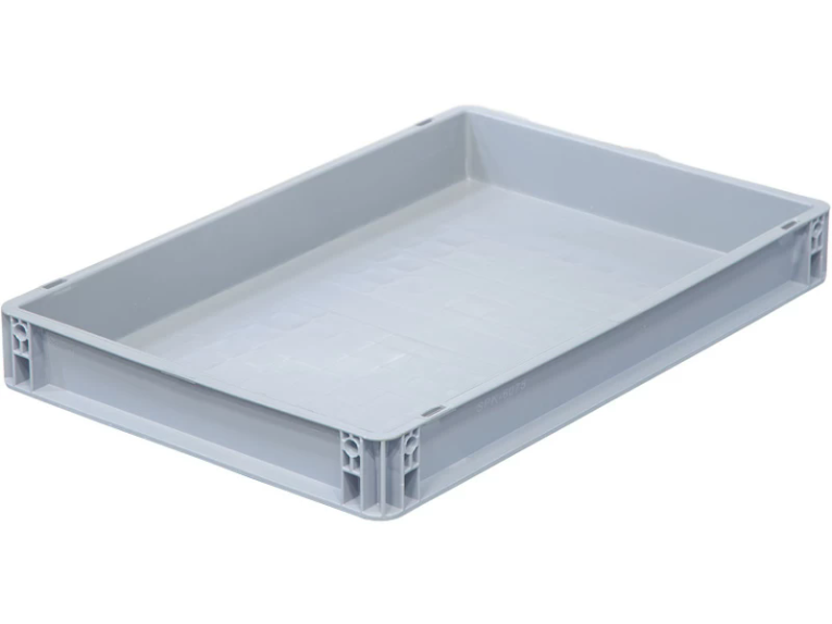 Ящик 600х400х75 сплошной, усиленное дно, цв. серый купить в Краснодаре