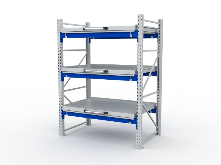 Стеллаж с выкатными платформами S-HEAVY 1000/1300 (3 яруса хранения) купить в Краснодаре Стеллаж с выкатными платформами S-HEAVY 1000/1300 (3 яруса хранения) купить в Краснодаре