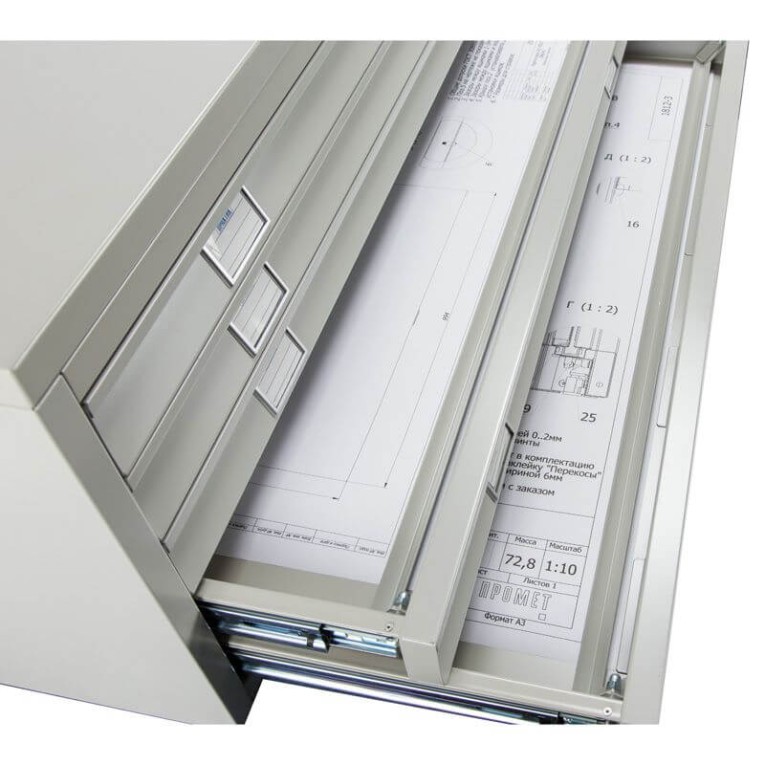 Картотека ПРАКТИК формат А1 для чертежей 20 ящиков