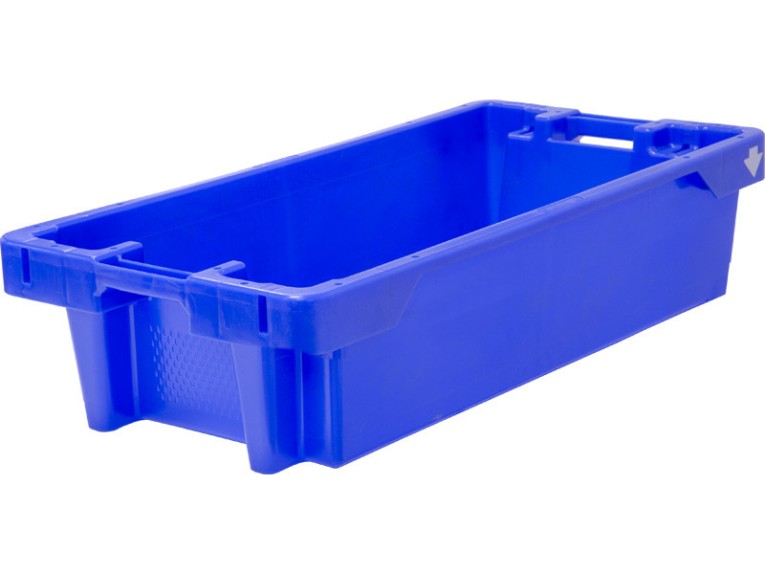 Ящик рыбный 800х450х190 конусный 20 кг/35 л с дренажными отверстиями синий 81670300 купить в Краснодаре Ящик рыбный 800х450х190 конусный 20 кг/35 л с дренажными отверстиями синий 81670300 купить в Краснодаре