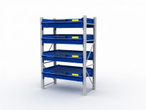 Стеллаж с выкатными платформами S-HEAVY 1000/1300 (4 яруса хранения)