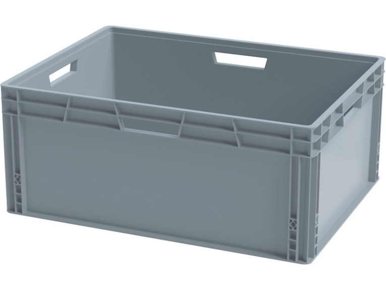 Ящик 800х600х340 сплошной, усиленное дно, цв. серый купить в Краснодаре Ящик 800х600х340 сплошной, усиленное дно, цв. серый купить в Краснодаре