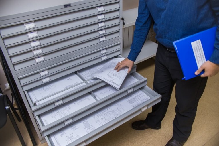 Картотека ПРАКТИК формат А0 для чертежей 10 ящиков