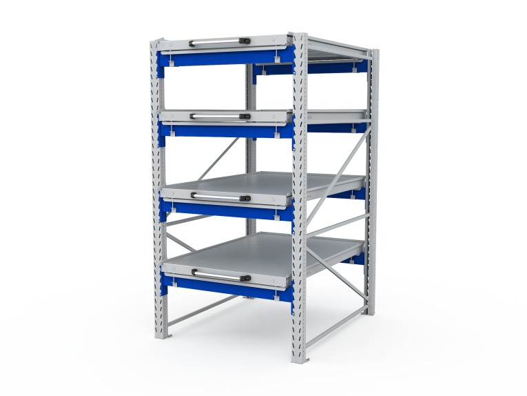 Стеллаж с выкатными платформами S-HEAVY 1000/900 (4 яруса хранения) купить в Краснодаре Стеллаж с выкатными платформами S-HEAVY 1000/900 (4 яруса хранения) купить в Краснодаре